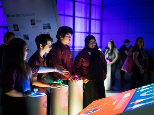 Students in the Engineer Your Future gallery at the Science Museum, London