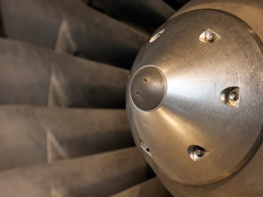 Close-up of a jet engine