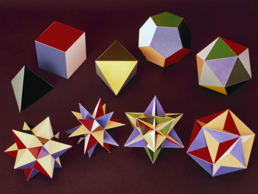 A selection of colourful geometric shapes.